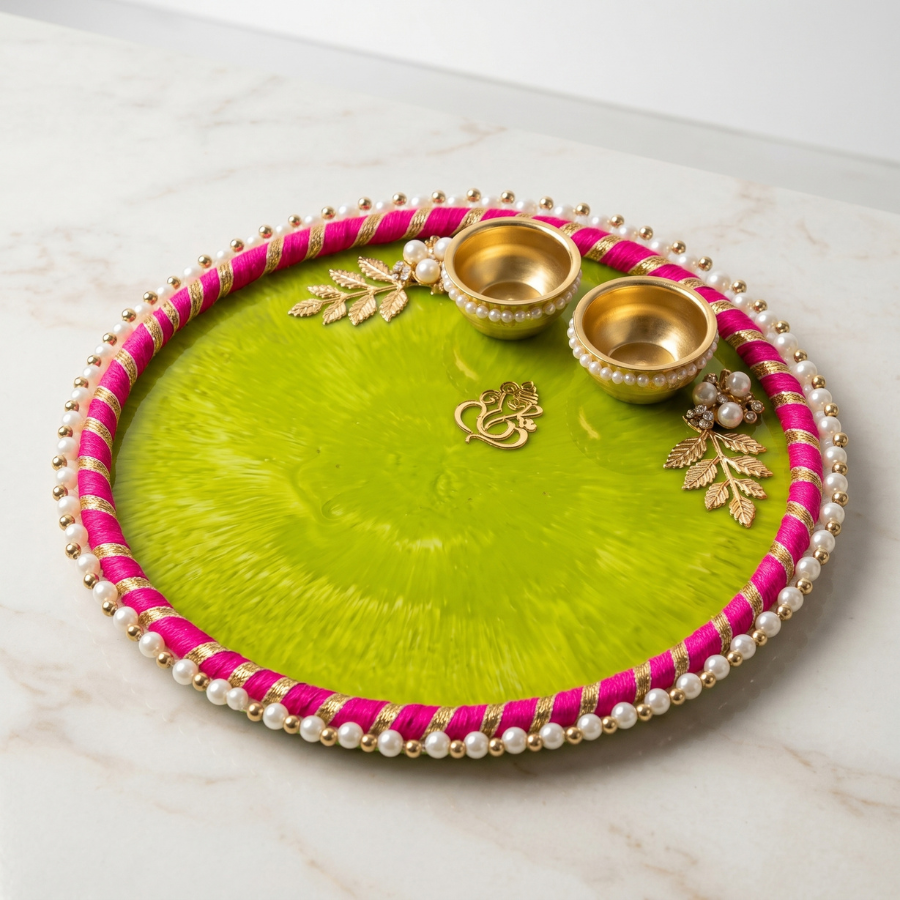 Lime Blossom Ganesha Resin Thali