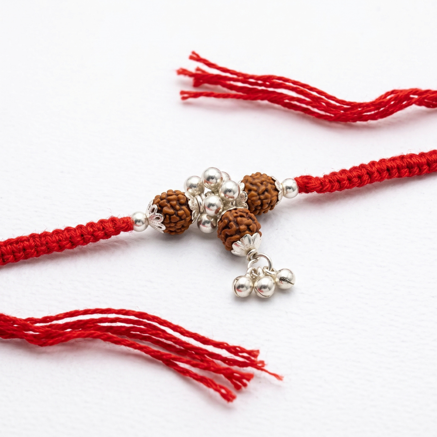 Rudraksha Charm Cluster Rakhi