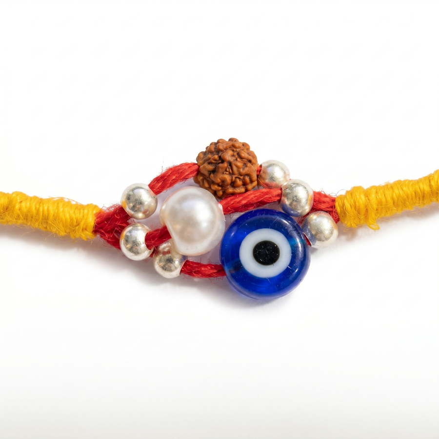 Blue Crystal Rudraksha Rakhi