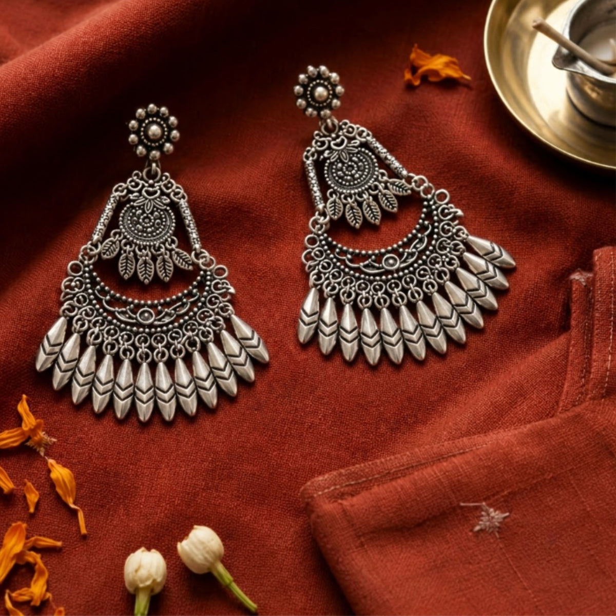 Chandni Raas Oxidised Chandbali Earrings