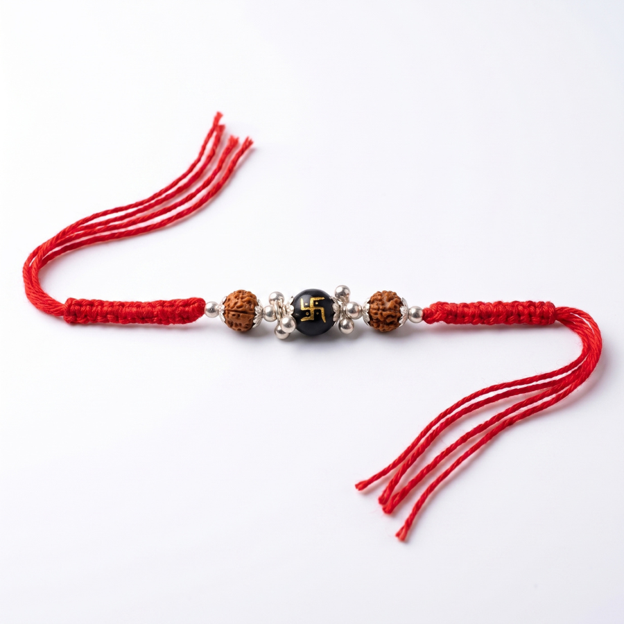 Divine Swastik Rudraksha Rakhi