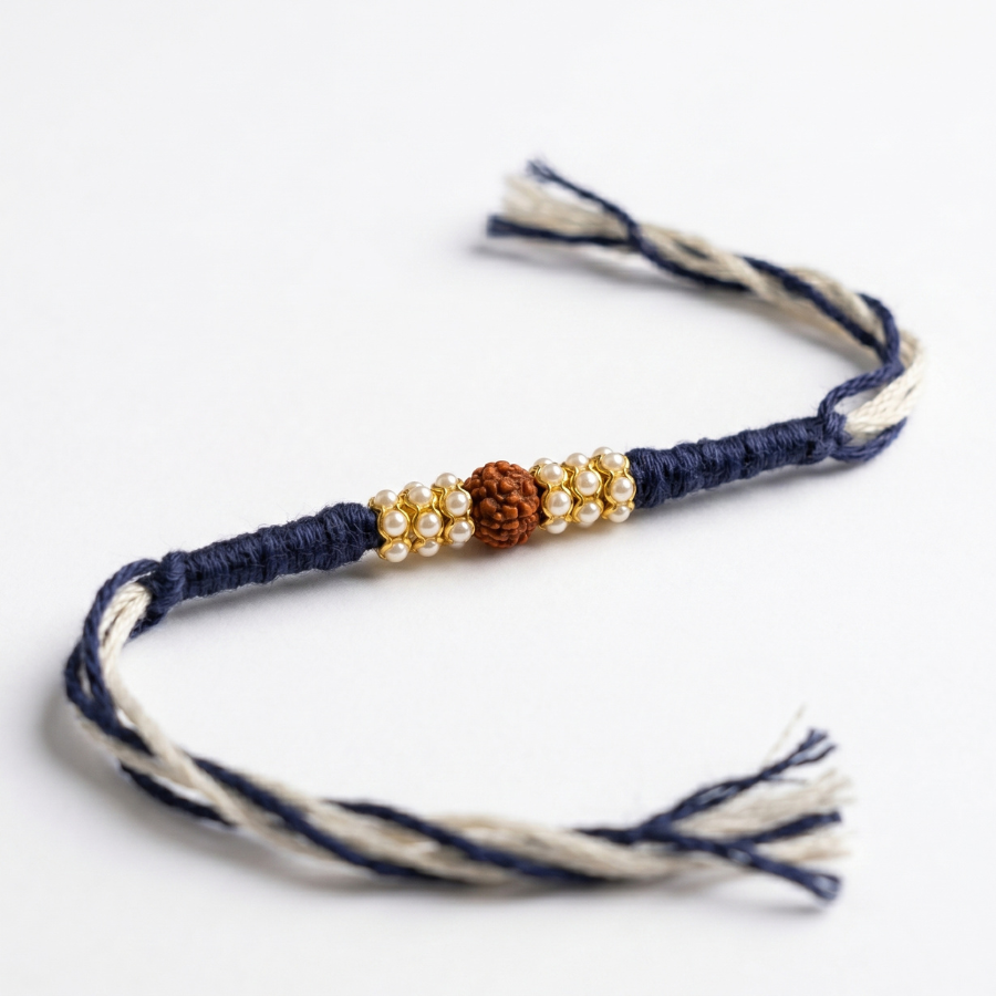 Pearl Halo Rudraksha Rakhi