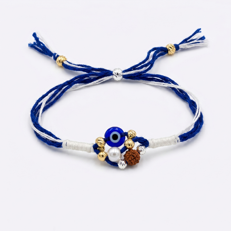 Nazar Pearl Rudraksha Rakhi