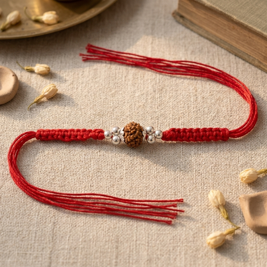 925 Silver Classic Rudraksha Rakhi
