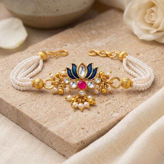 Lotus Pearl Designer Lumba Rakhi