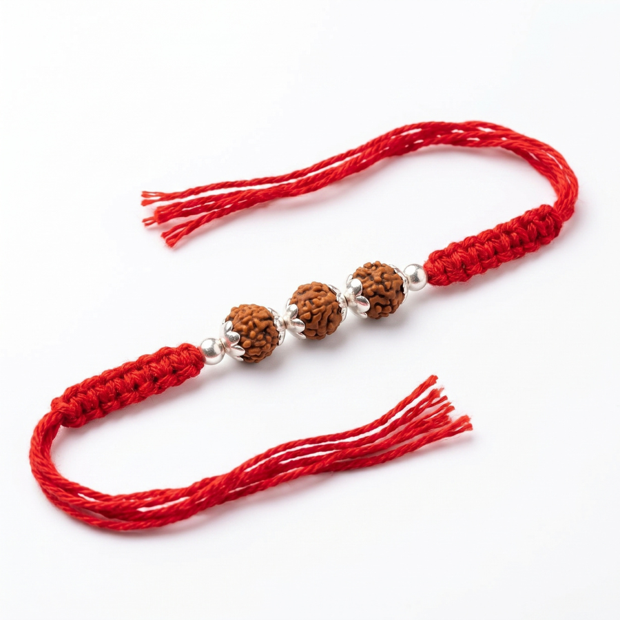 Triple Rudraksha Sacred Rakhi
