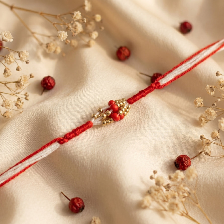 Traditional Red Bead Rakhi