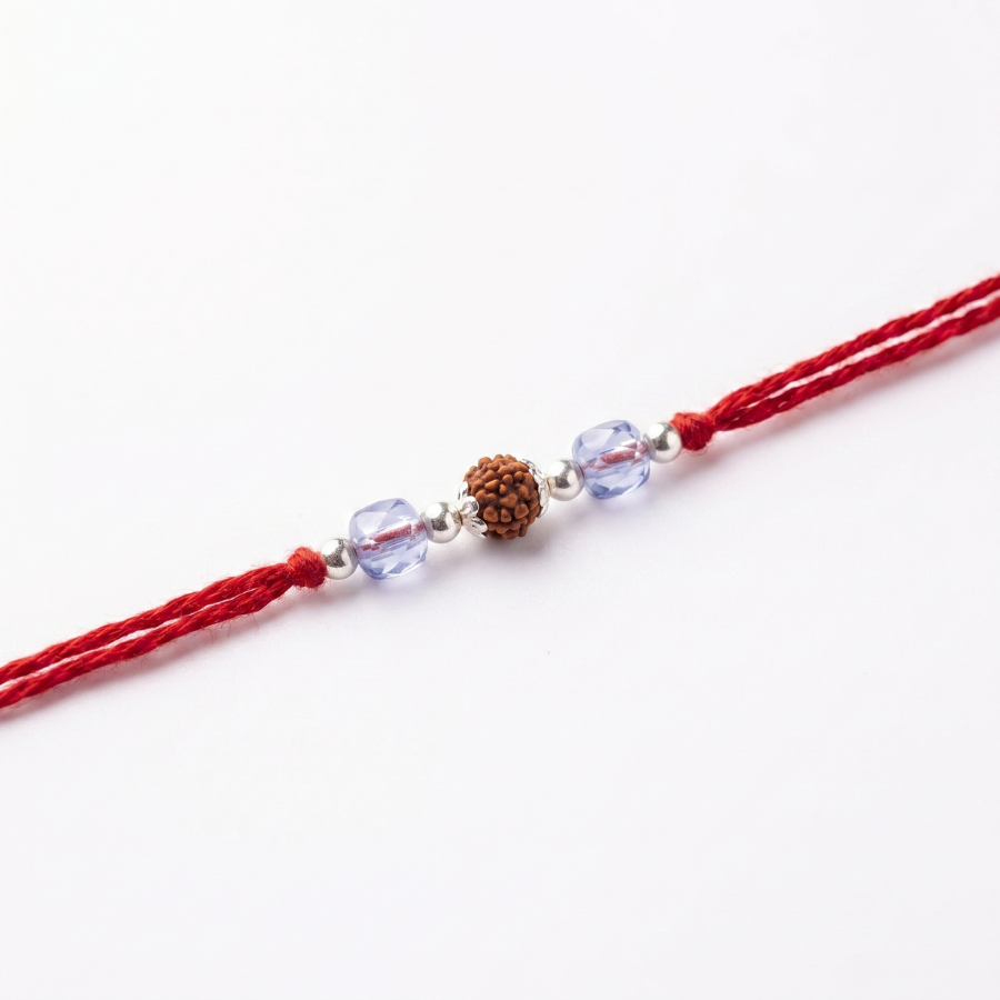 Sky Crystal Rudraksha Rakhi