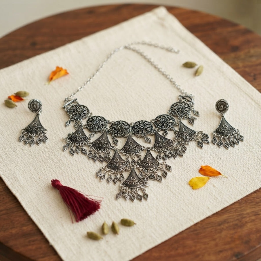 Paanveli Oxidised Statement Necklace