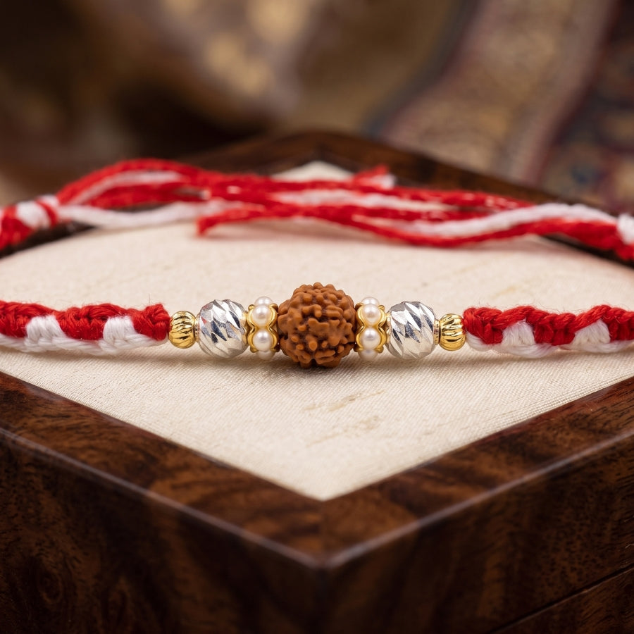 Crystal Rudraksha Twist Rakhi