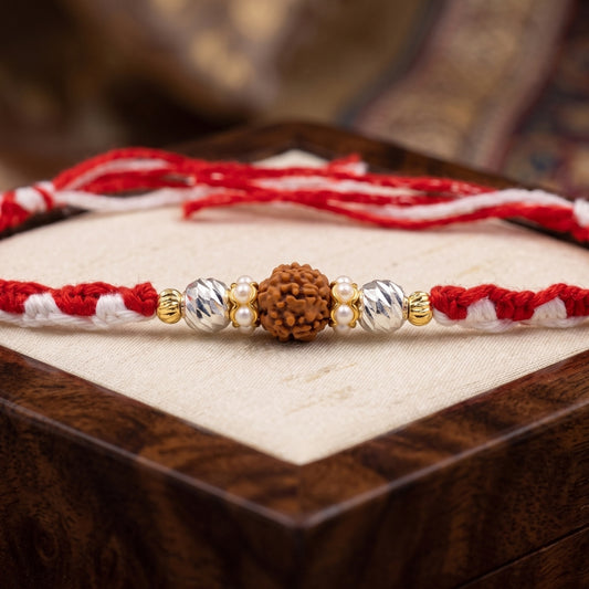 Crystal Rudraksha Twist Rakhi