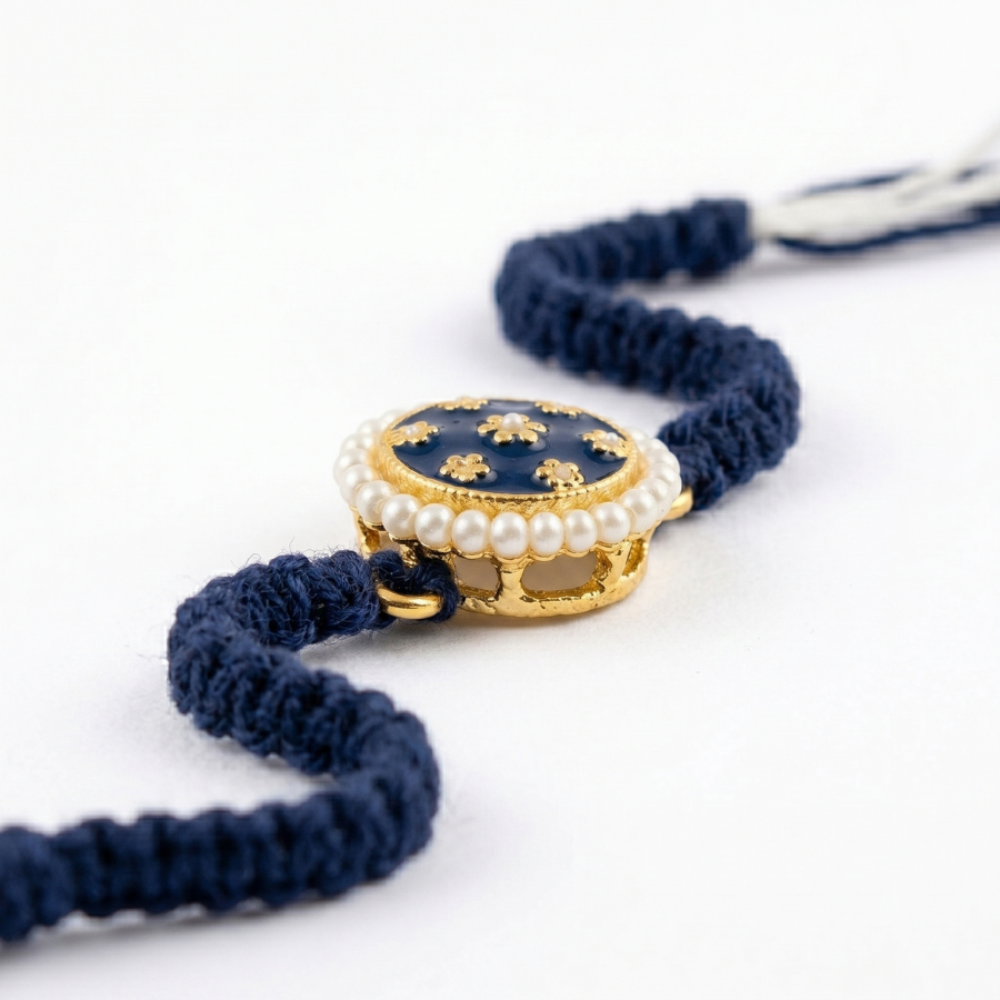 Midnight Pearl Bloom Rakhi