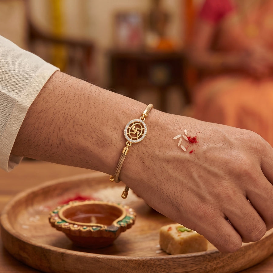 Crystal Swastik Designer Rakhi