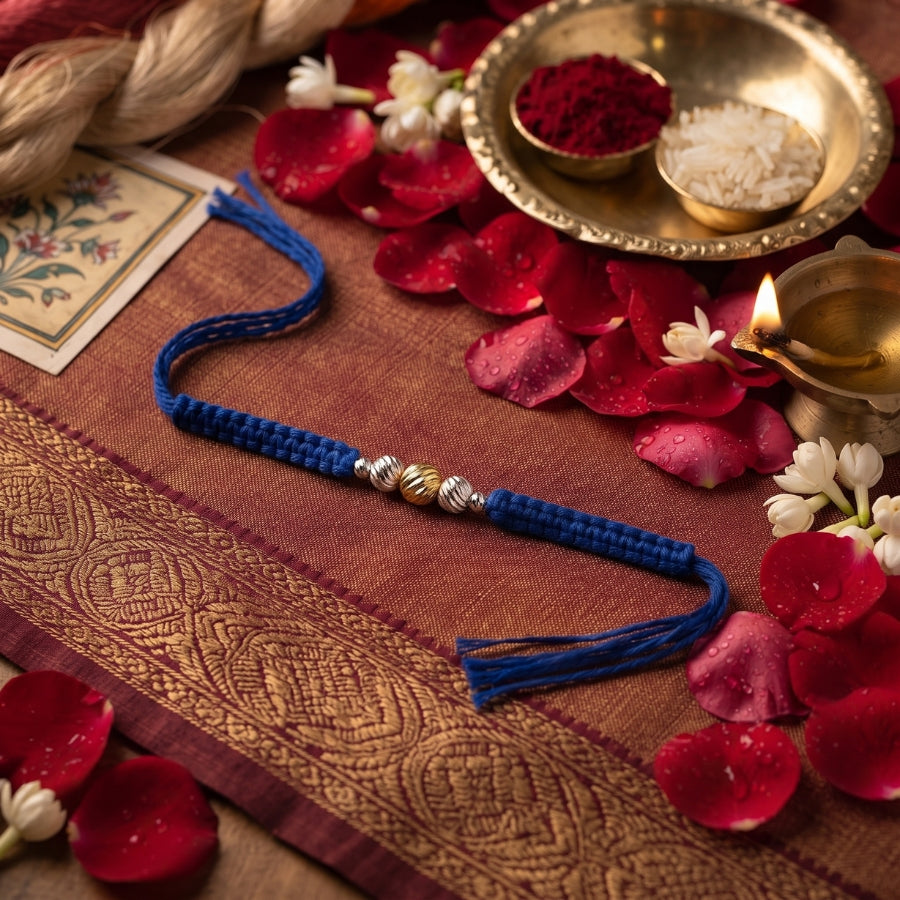 Royal Blue Bead Rakhi