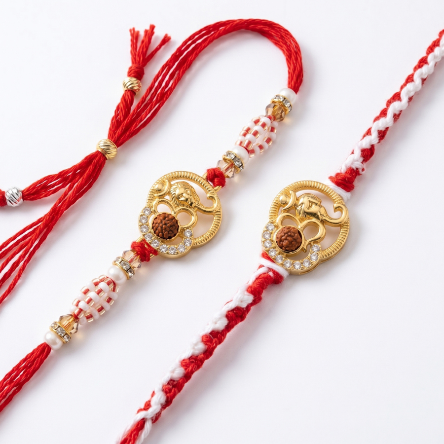 Om Ganesh Divine Rakhi Combo Set of 2