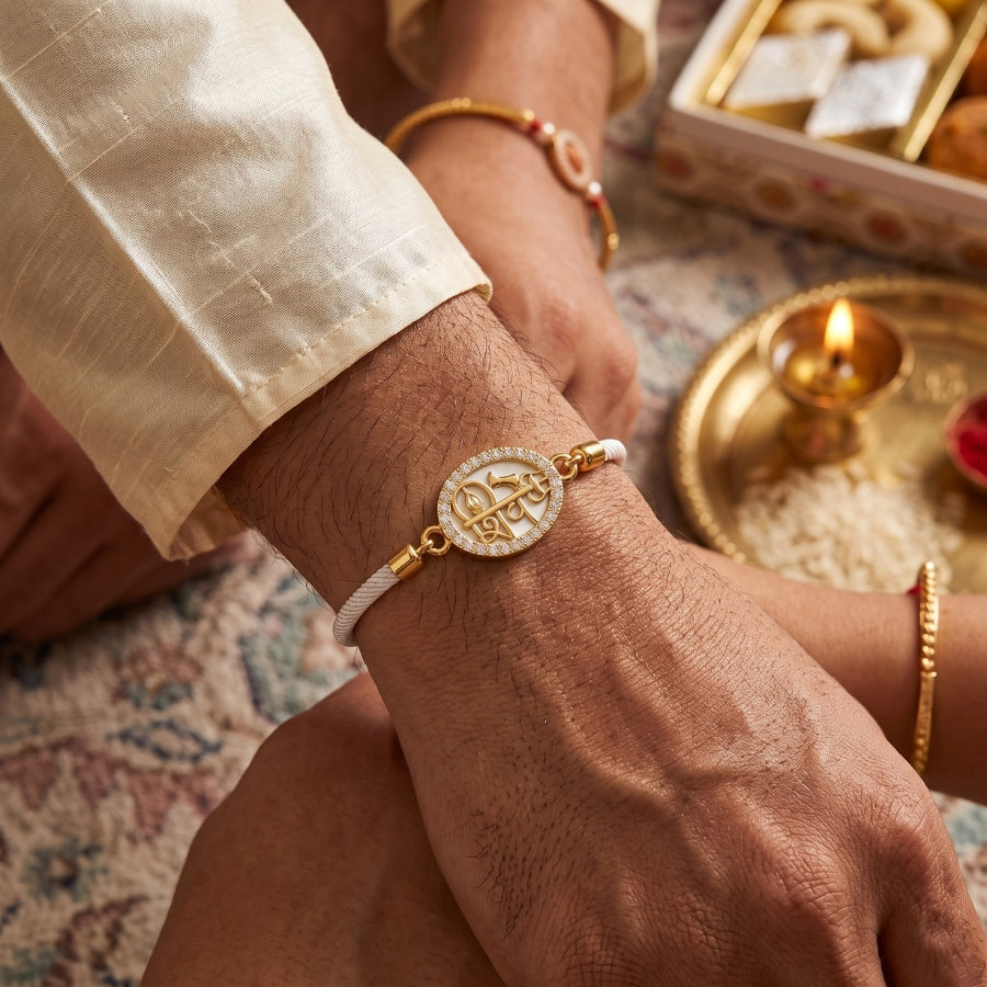 Shiv Naam Crystal Bracelet Rakhi