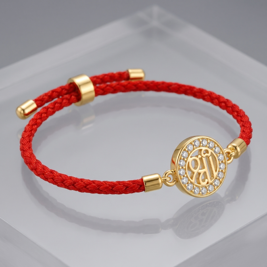 Shree Crystal Bracelet Rakhi Red