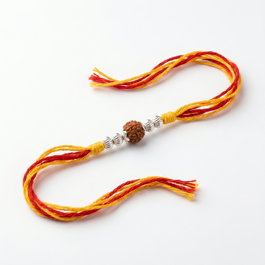 Rudraksha Silver Bead Rakhi