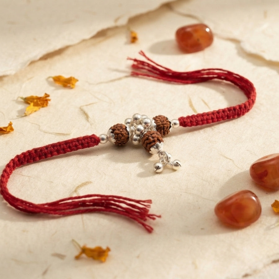 Rudraksha Charm Cluster Rakhi