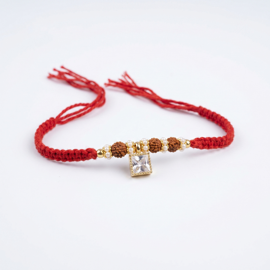 Crystal Grace Rudraksha Rakhi
