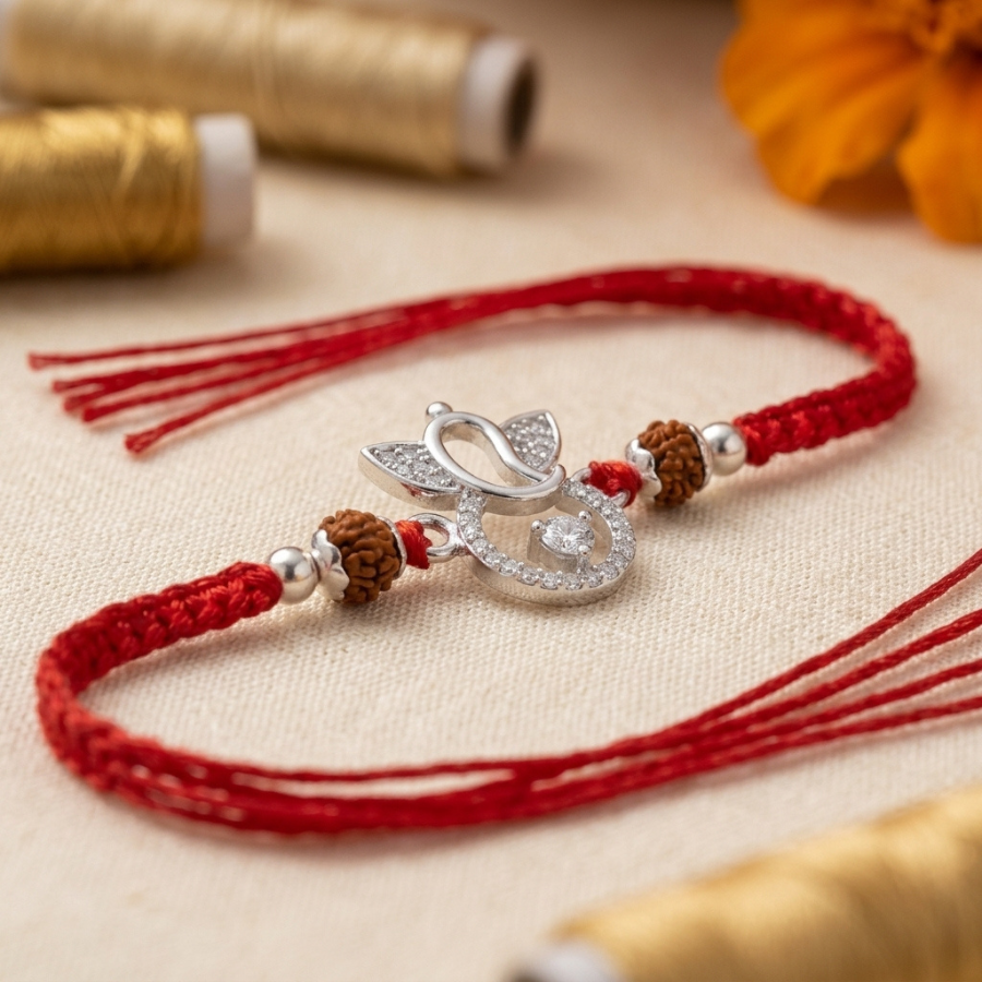 925 Silver Divine Ganesha Rakhi