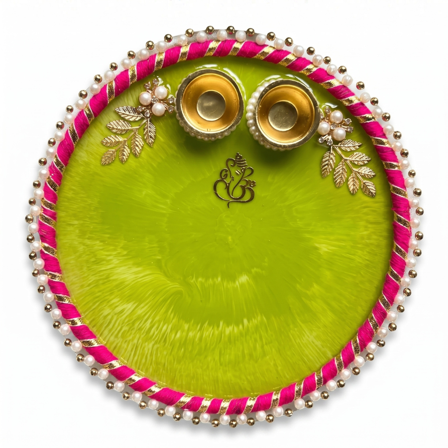 Lime Blossom Ganesha Resin Thali