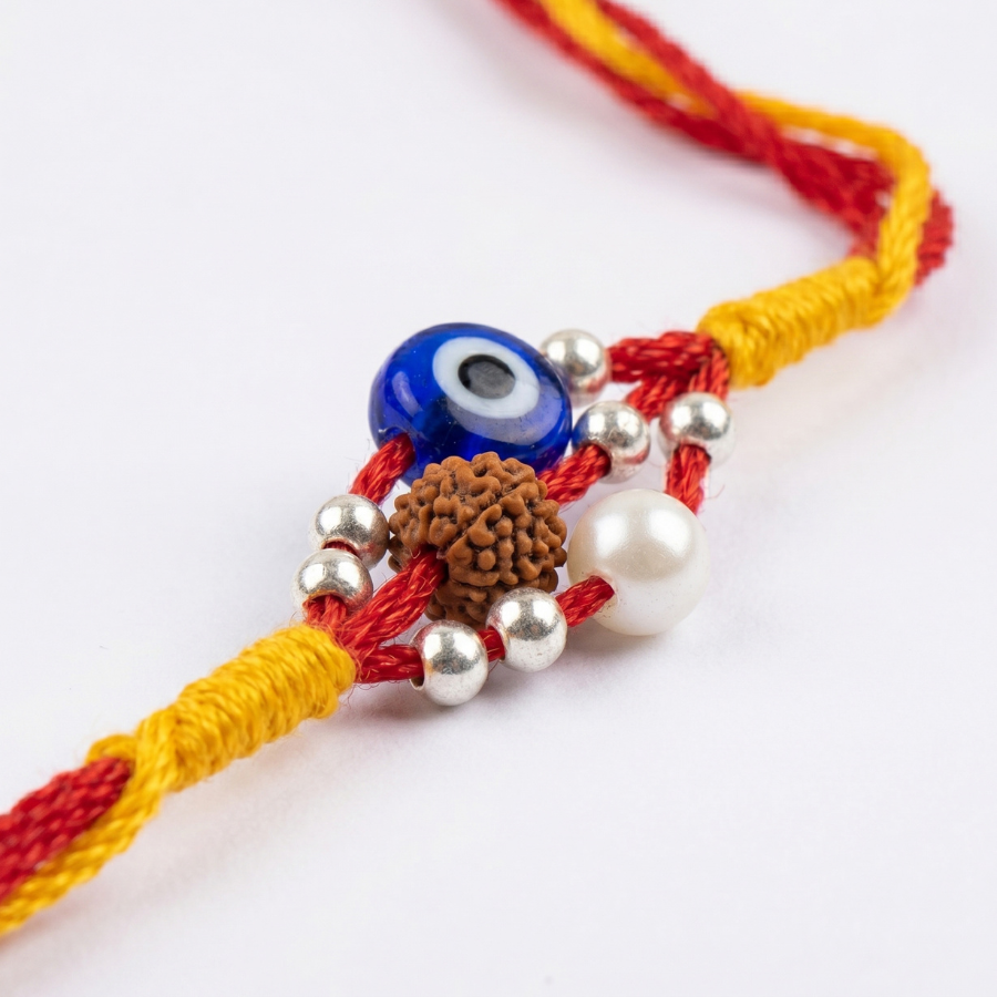 Evil Eye Rudraksha Pearl Rakhi