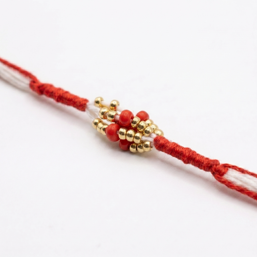 Traditional Red Bead Rakhi
