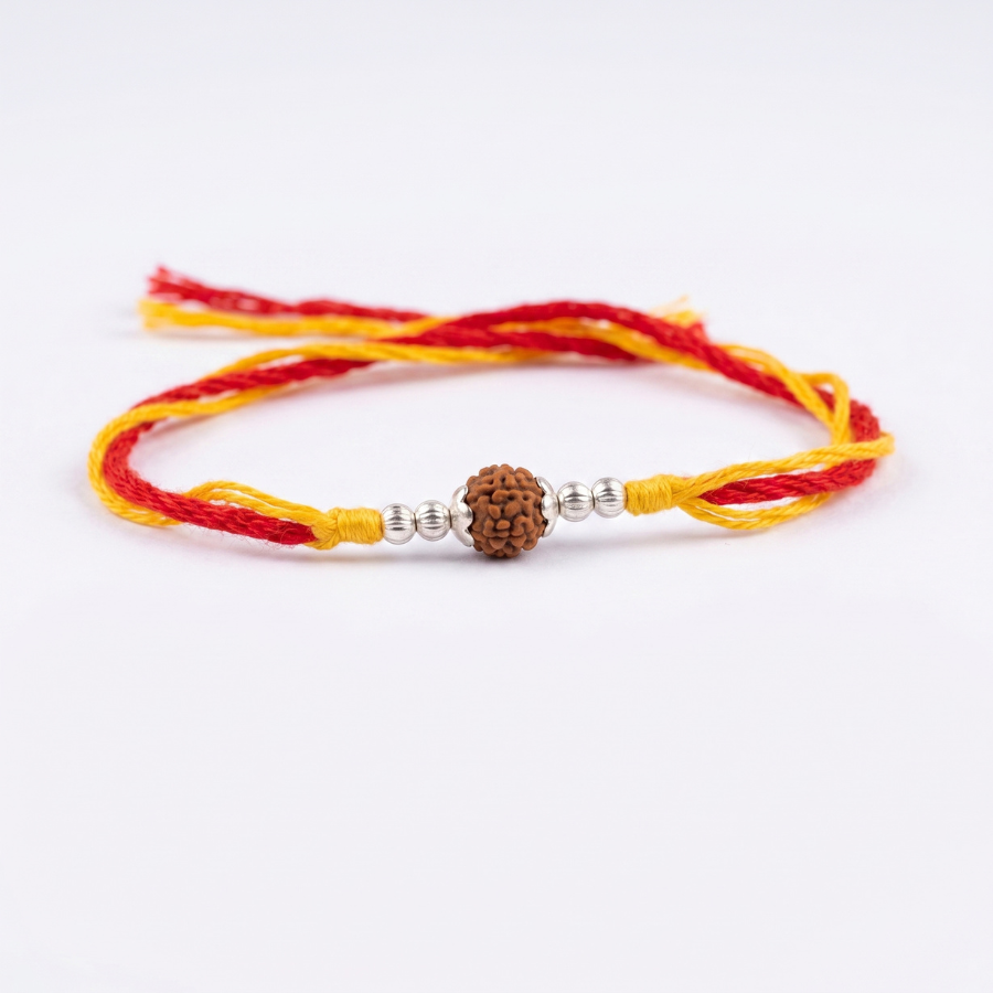 Rudraksha Silver Bead Rakhi