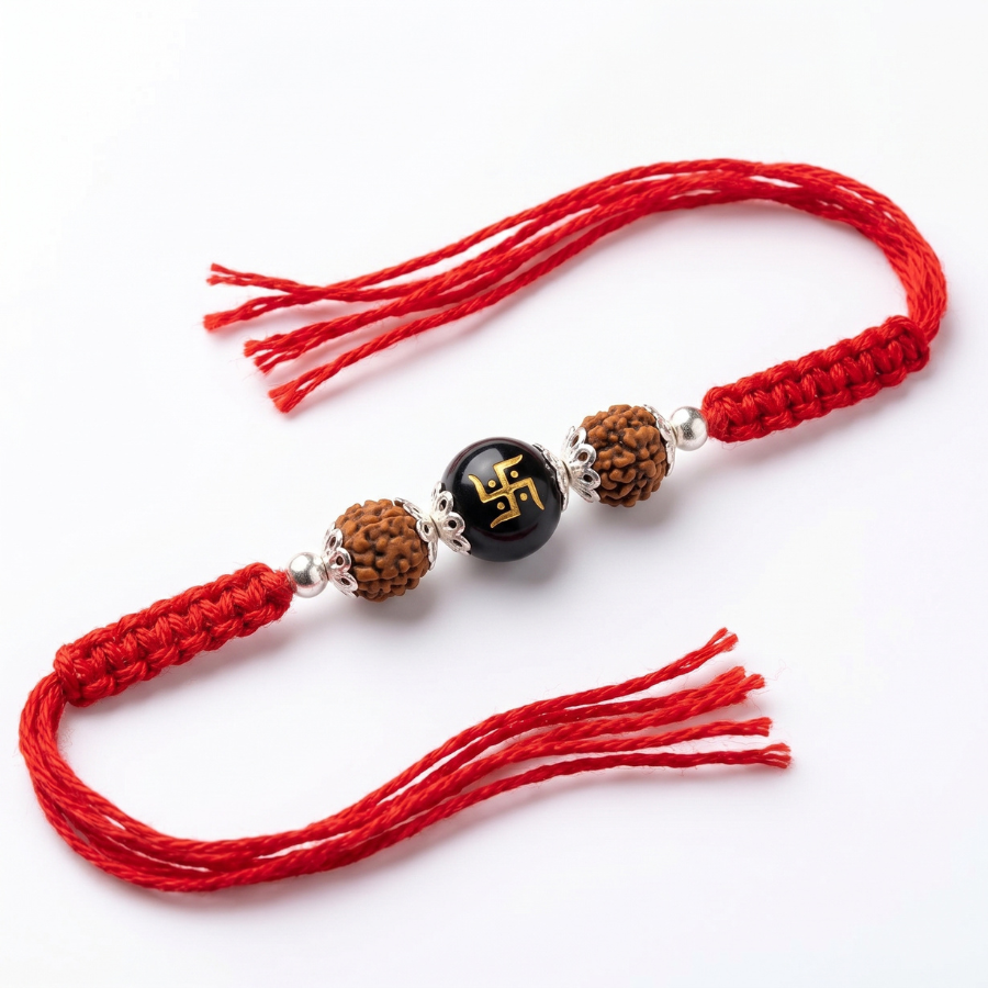 Rudraksha Swastik Rakhi