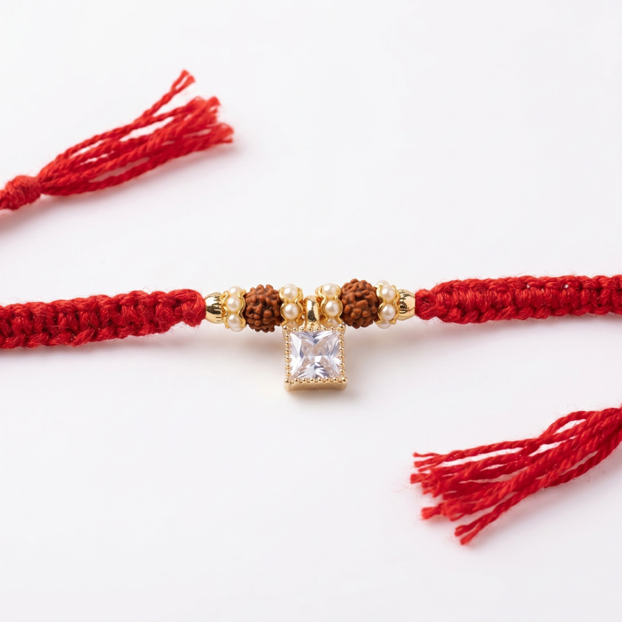 Crystal Grace Rudraksha Rakhi