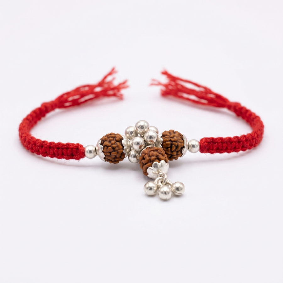 Rudraksha Charm Cluster Rakhi
