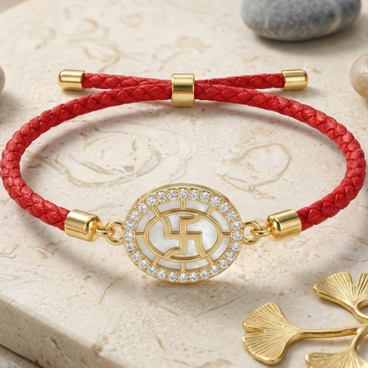 Royal Swastik CZ Bracelet Rakhi