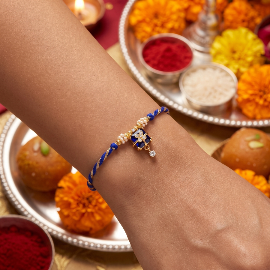 Blue Crystal Rakhi