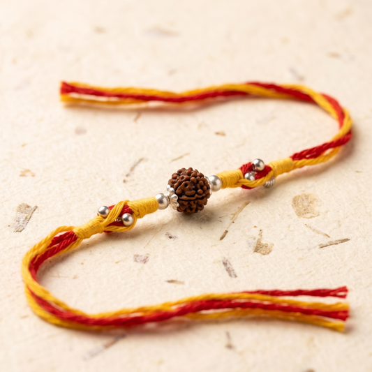 925 Silver Rudraksha Rakhi