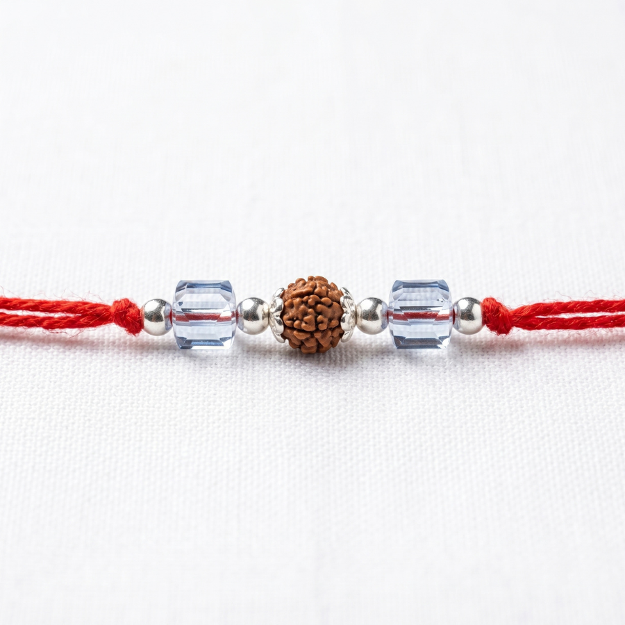 Sky Crystal Rudraksha Rakhi