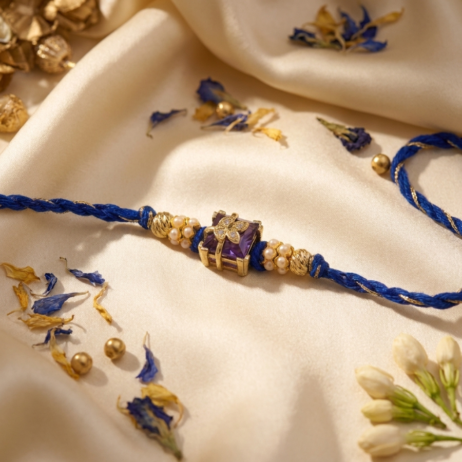 Purple Crystal Rakhi