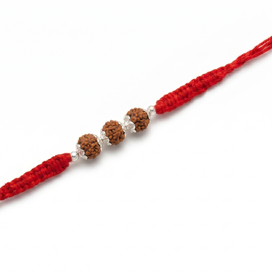 Triple Rudraksha Sacred Rakhi