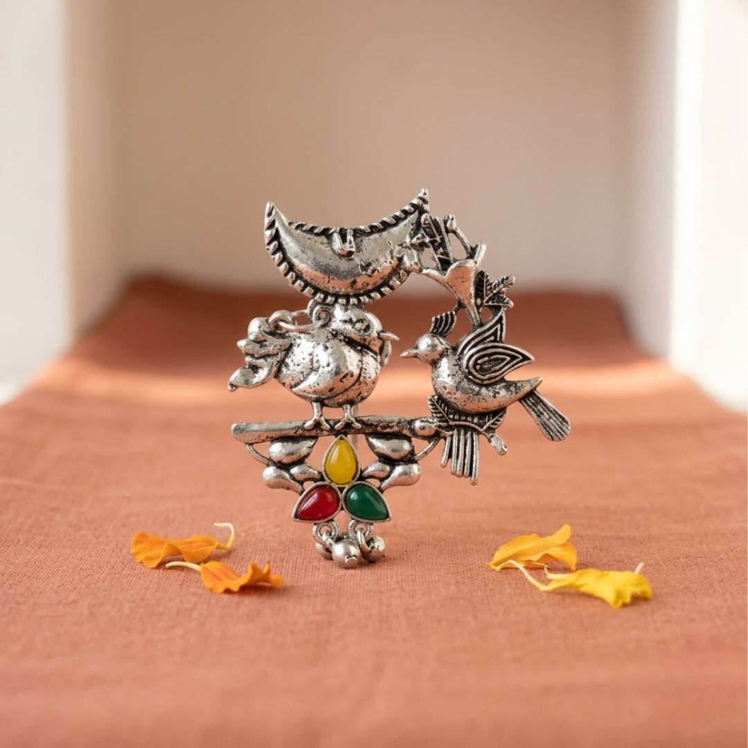 Rangtaali Tribal Oxidised Statement Ring