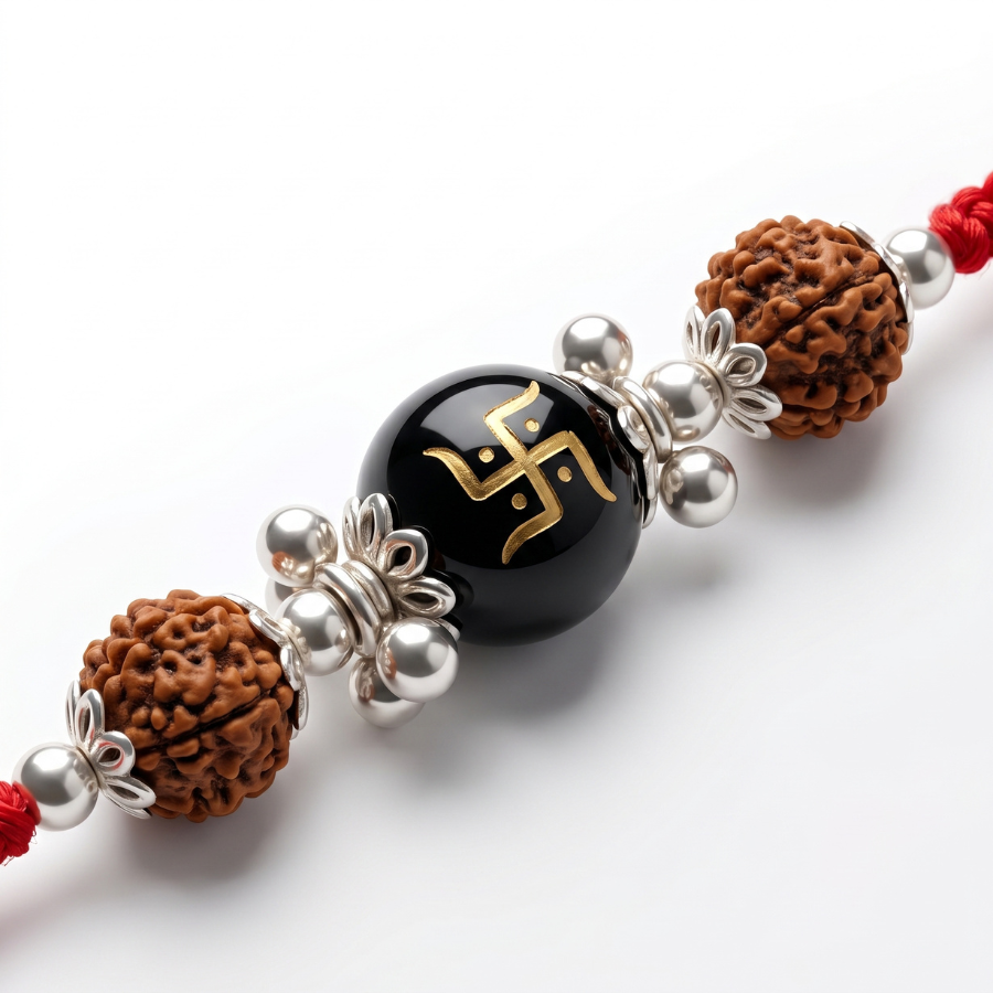 Divine Swastik Rudraksha Rakhi