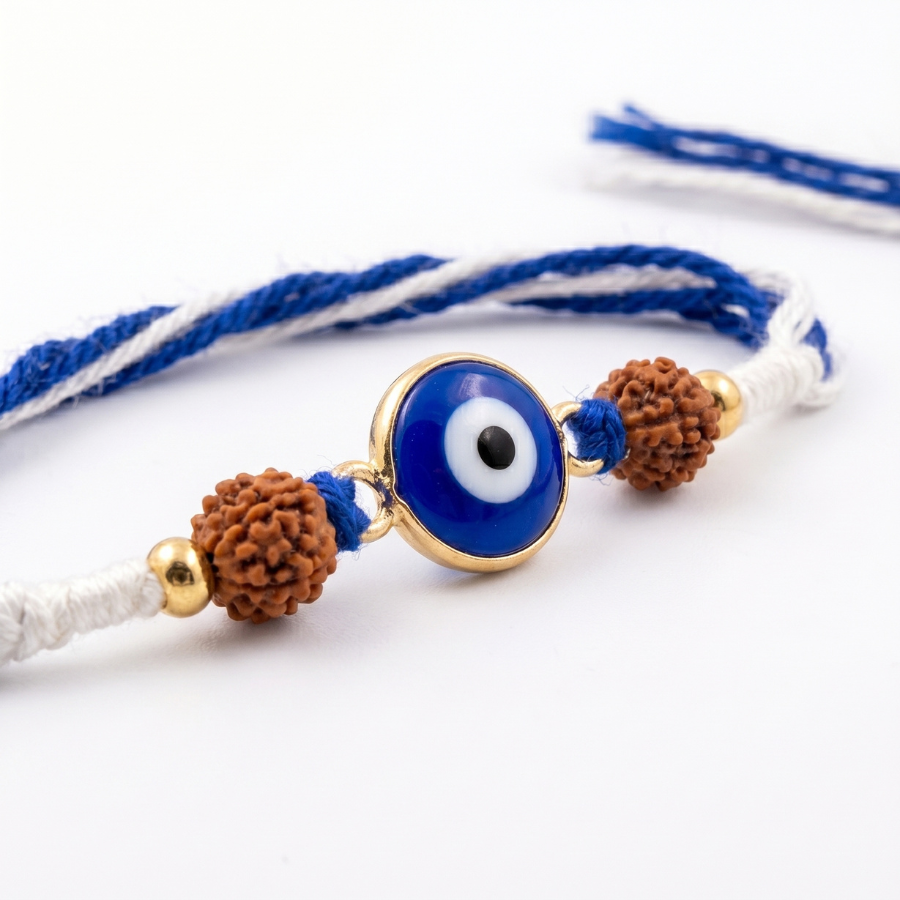 Evil Eye Rudraksha Guardian Rakhi