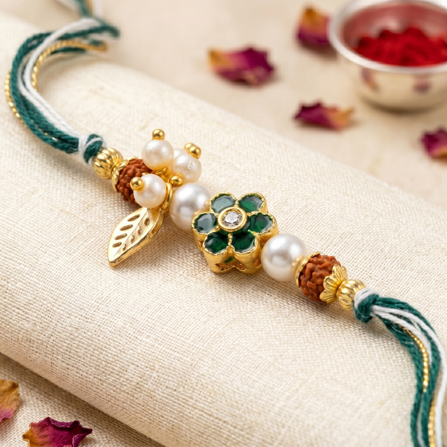 Emerald Garden Charm Rakhi