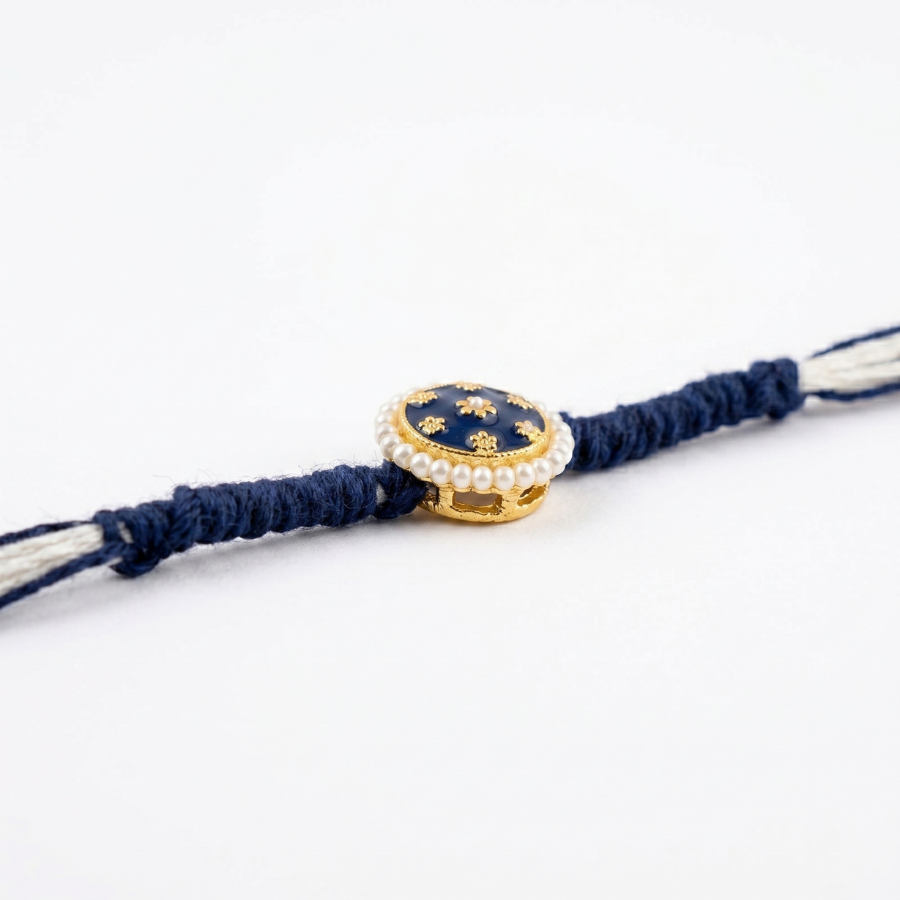Midnight Pearl Bloom Rakhi