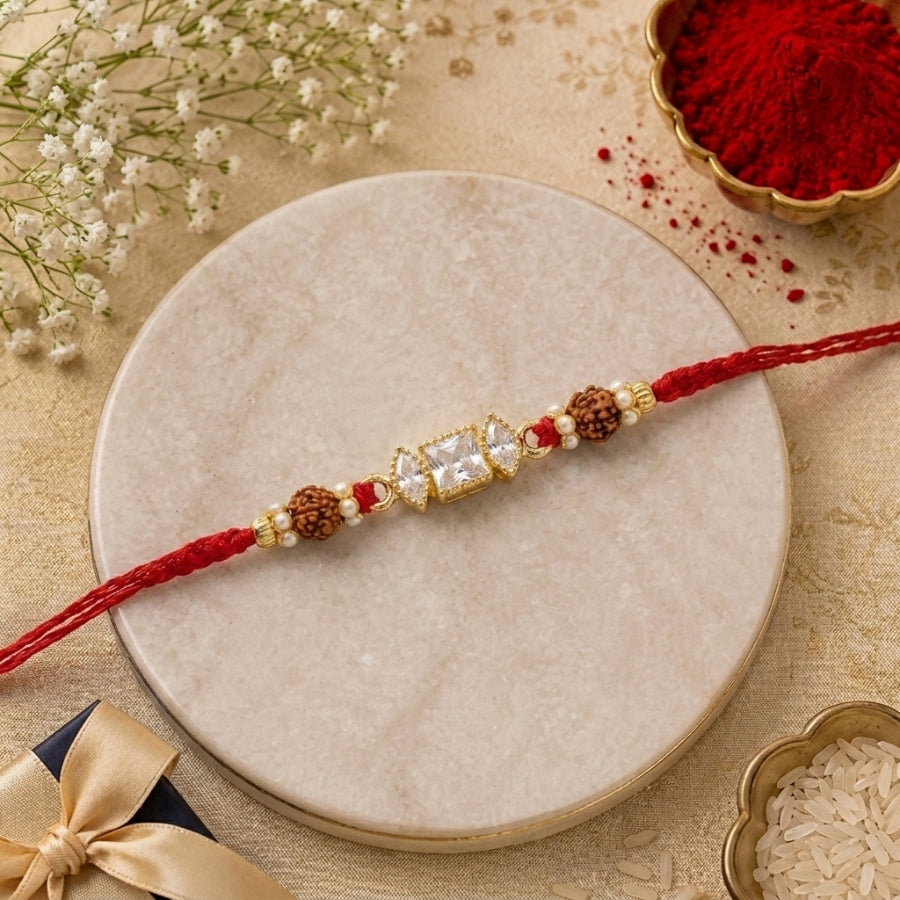 Rudraksha Crystal Pearl Rakhi