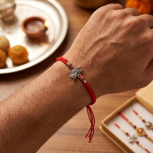 925 Silver Radha Krishna Rudraksha Rakhi