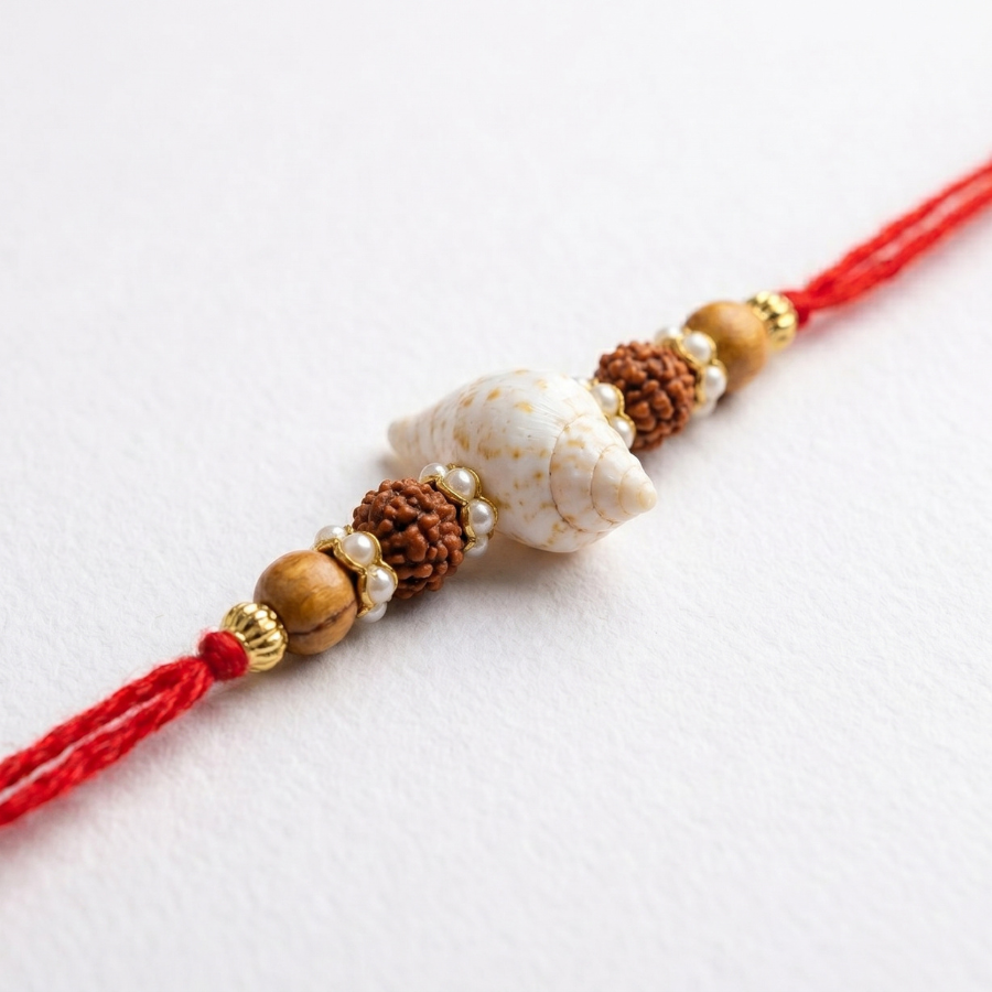 Coastal Rudraksha Shell Rakhi