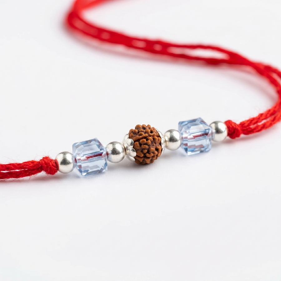 Sky Crystal Rudraksha Rakhi