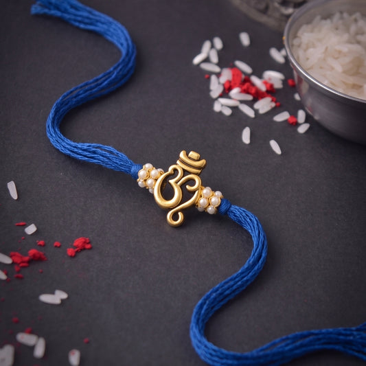 Om Pearl Rakhi Royal Blue