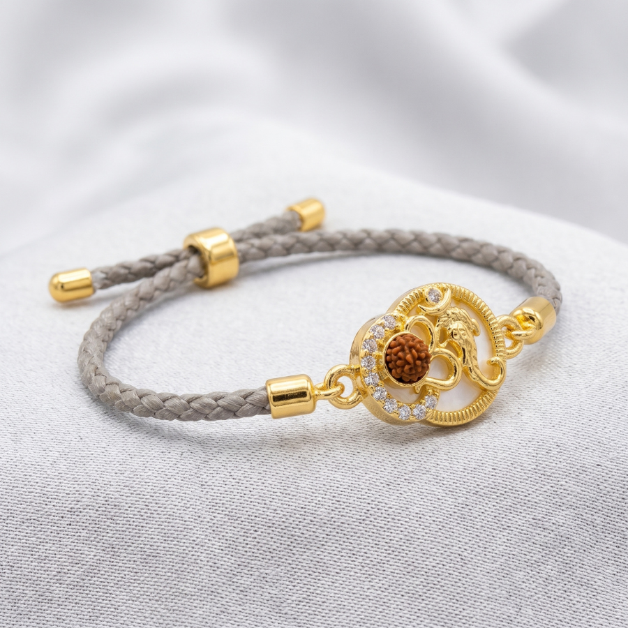 Rudraksha Om Bracelet Rakhi