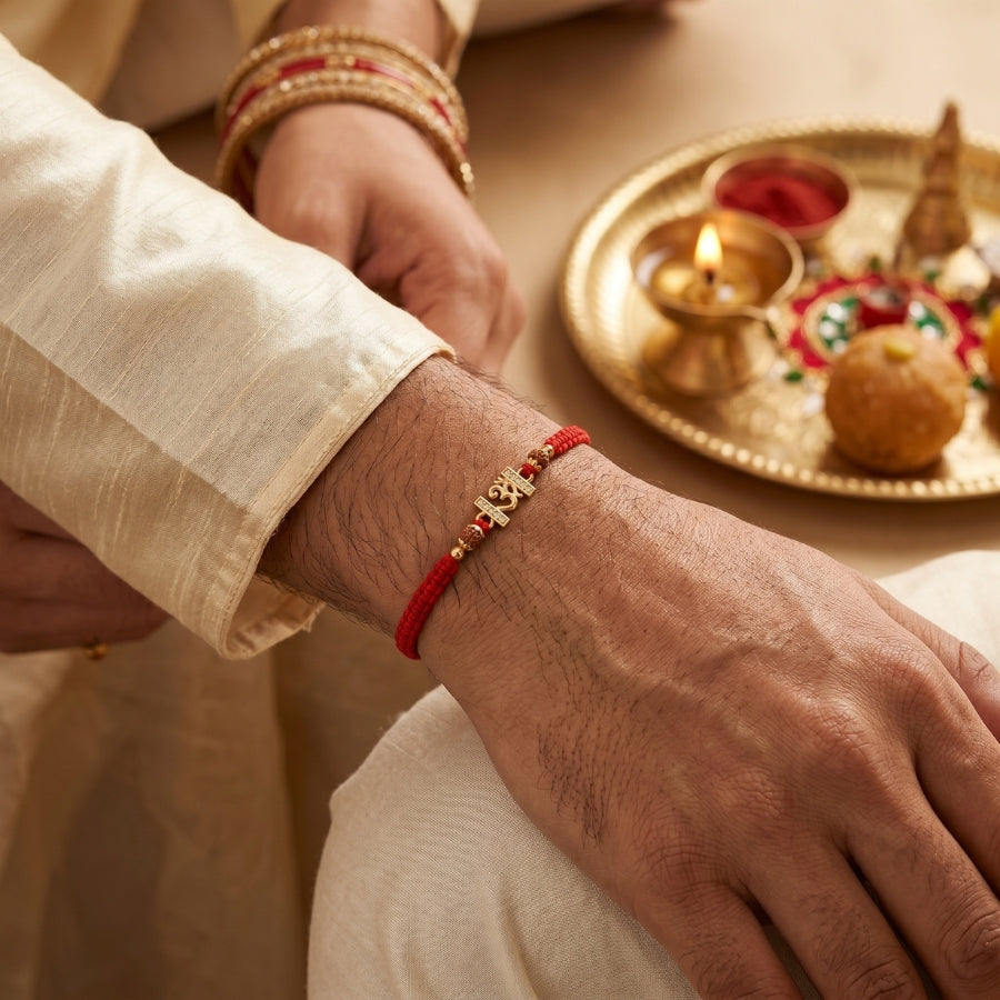 Om Divine Rudraksha Rakhi